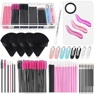 Disposable Makeup Applicators Kit With Triangle Puff Mixing Palette, Artist